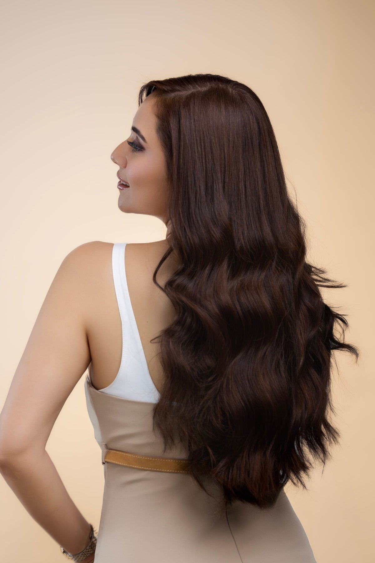 3 Piece Set Clip in Extensions - Straight - Dark Brown 