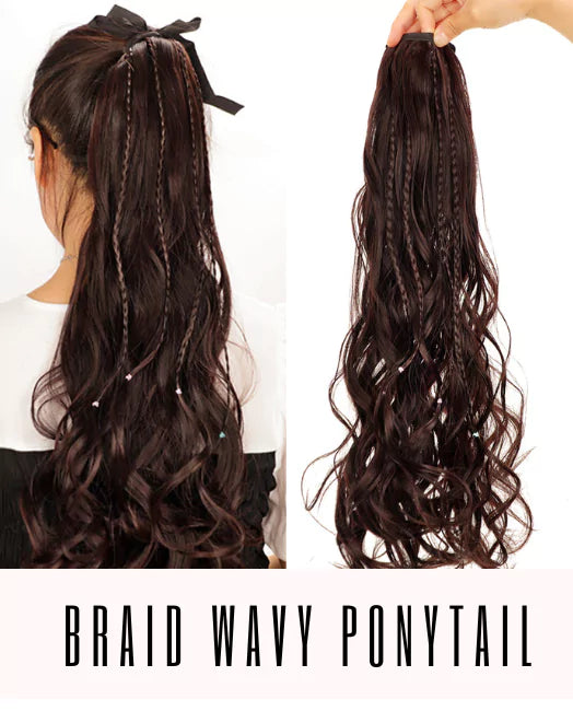 BRAID WAVY CLIP IN PONYTAIL