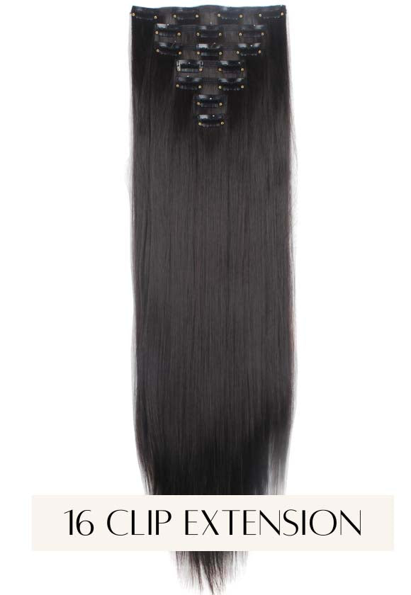 16 CLIPS HAIR EXTENSION - DARK BROWN