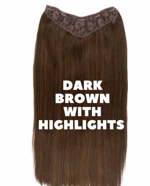 DARK BROWN WITH HIGHLIGHTS 3D HAIR EXTENSION